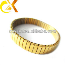 316L stainless steel gold plating elastic stretchy bracelet